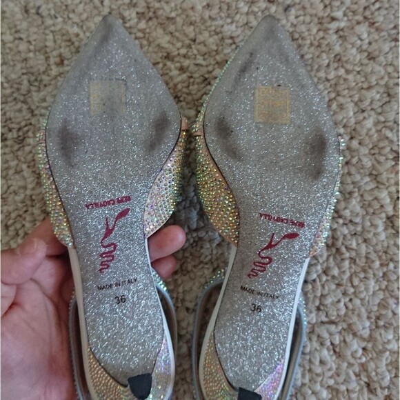 Rene Caovilla crystal embellished bow slingbacks size 36 - Picture 13 of 13